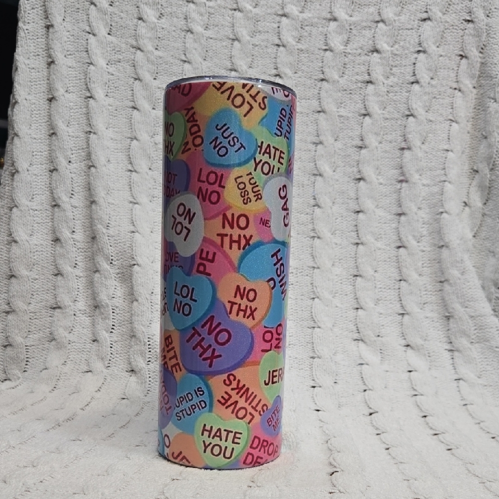 Hand Crafted Colorful Heart Pattern Party Tumbler